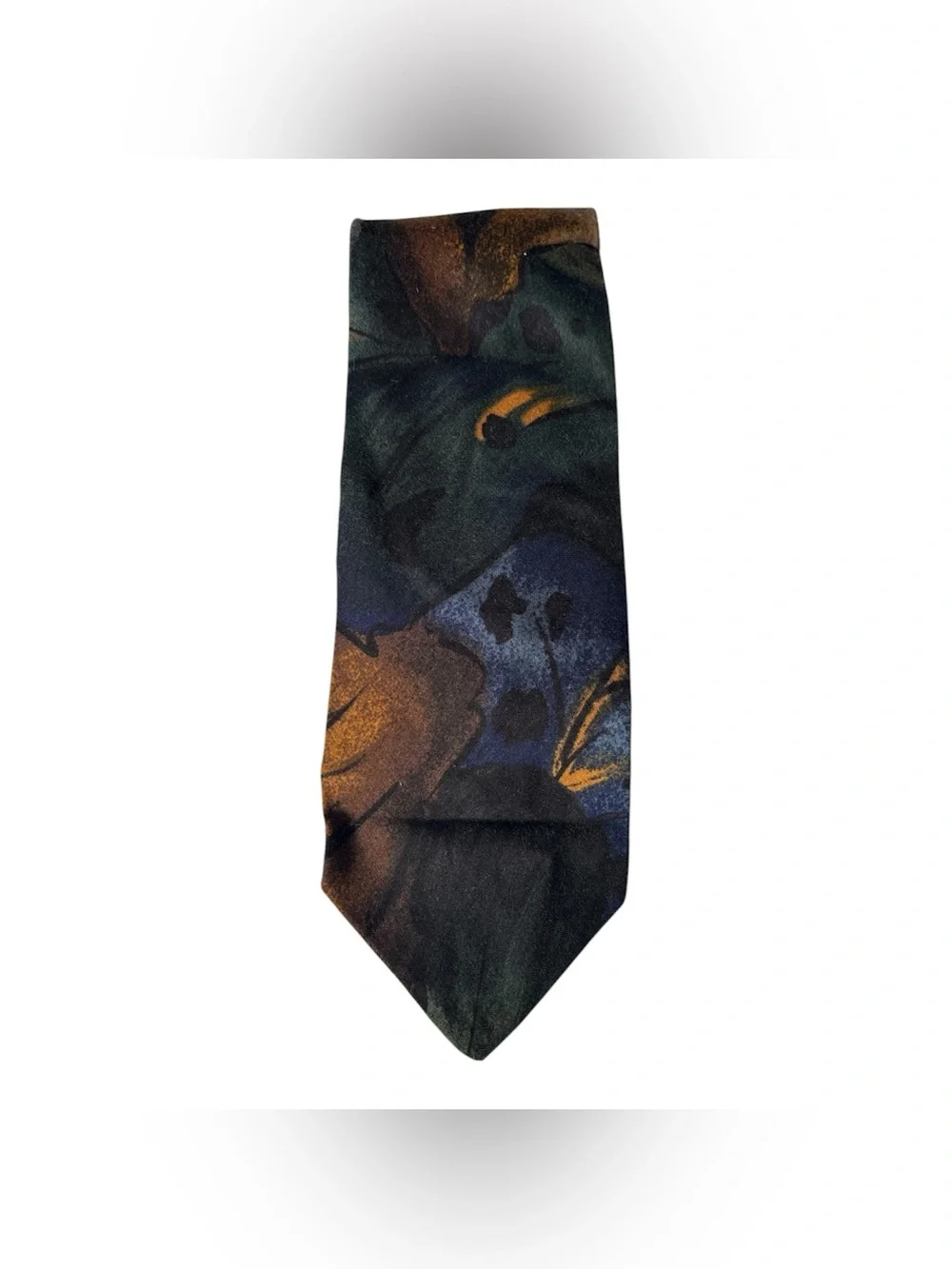 Men's Abstract Floral Tie in Black, Brown & Blue